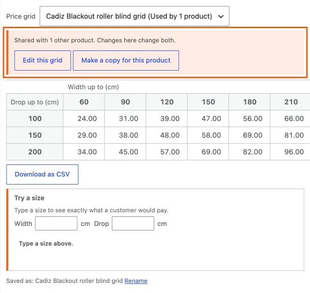 A grid another product uses is read-only, with two ways out