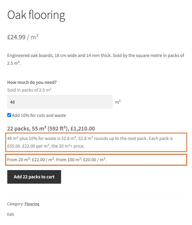 The product page says where prices drop, and which price applies